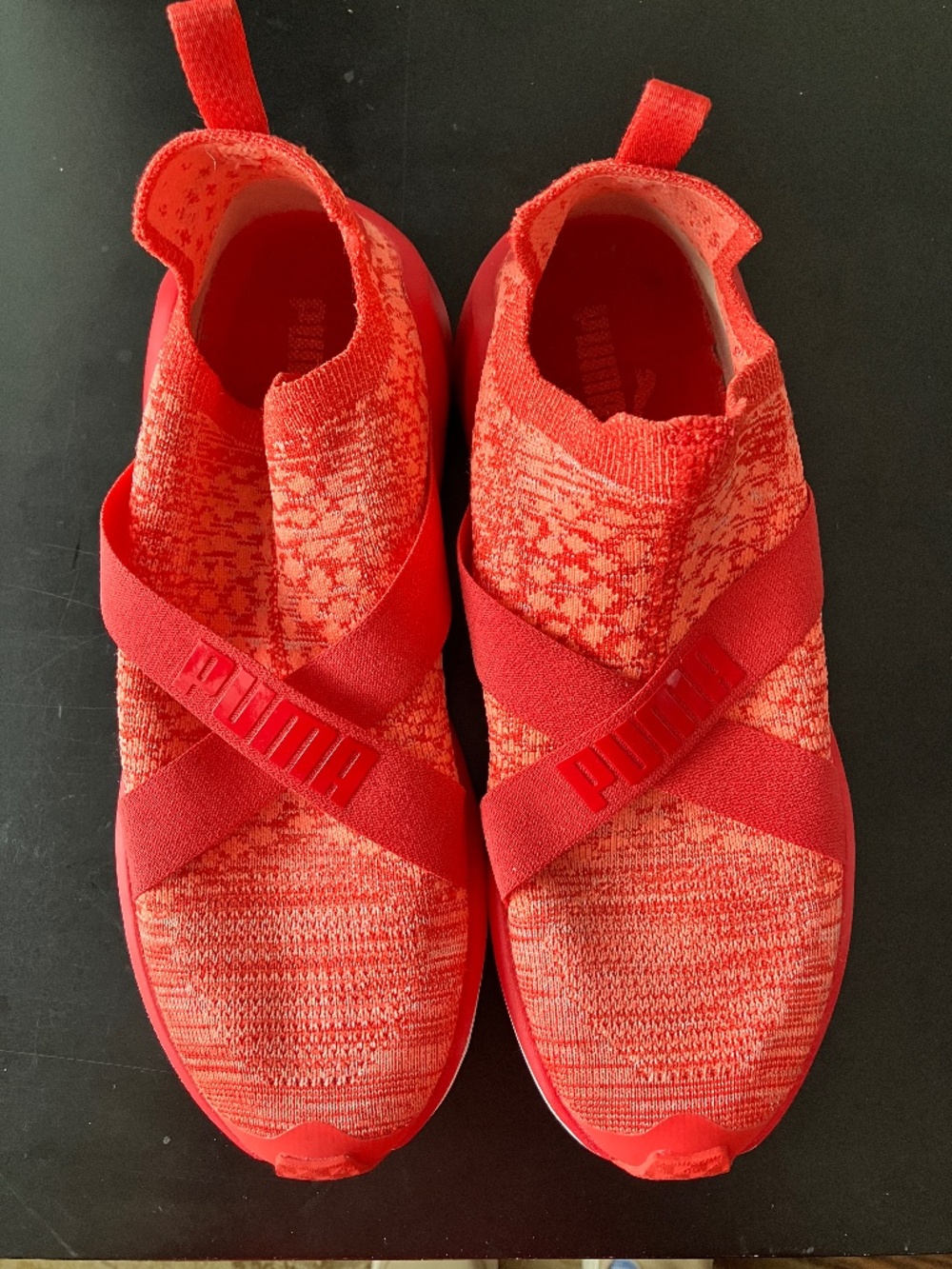 Puma Stretch Slip On Sneakers Orange 2 Tone Size 8